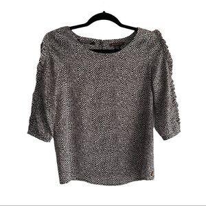 MAISON SCOTCH Scotch & Soda Black White Printed Blouse XS P